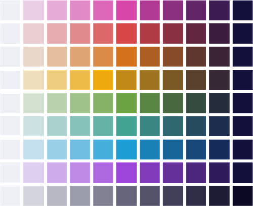 Full rainbow of color scales
