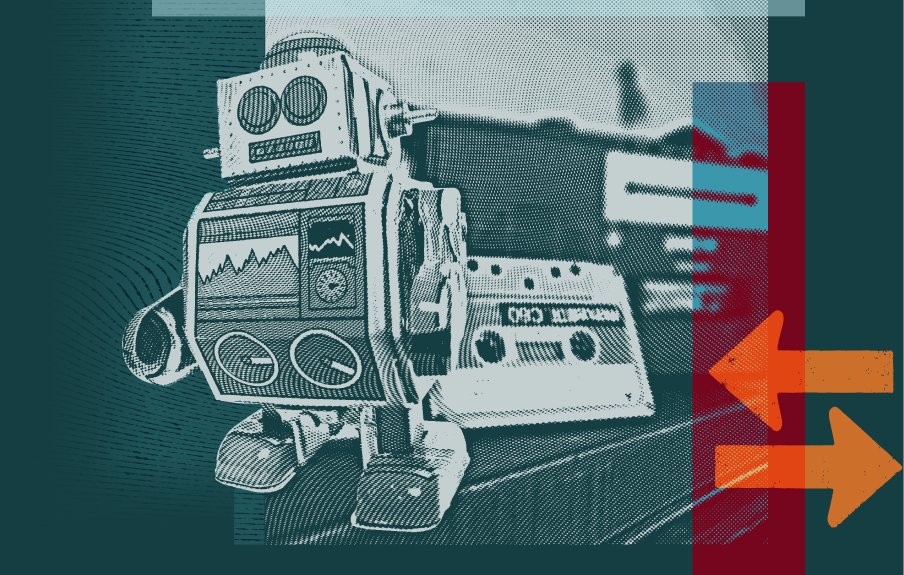 Vintage robot decorative collage