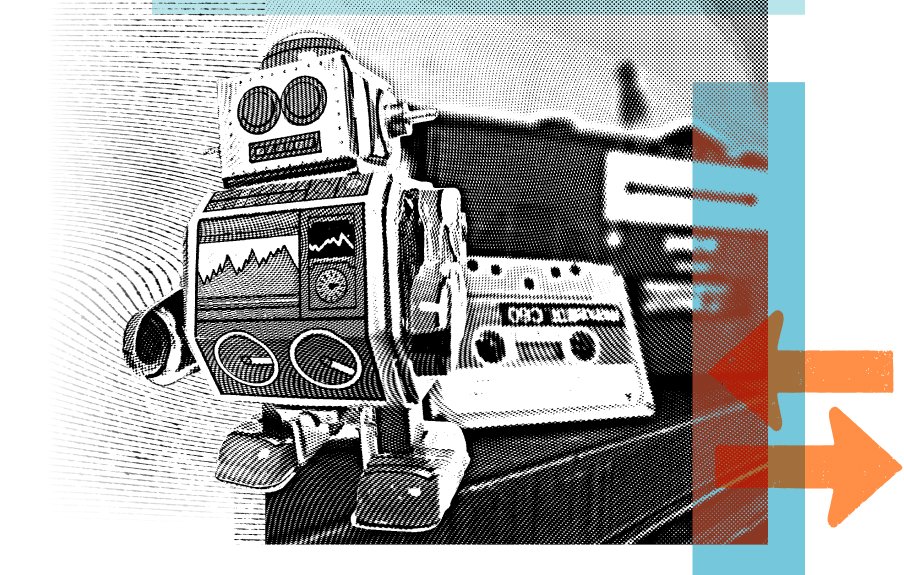 Vintage robot decorative collage