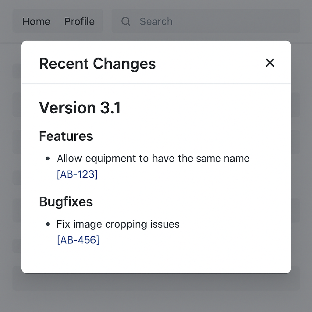 a screenshot of a CHANGES.md file