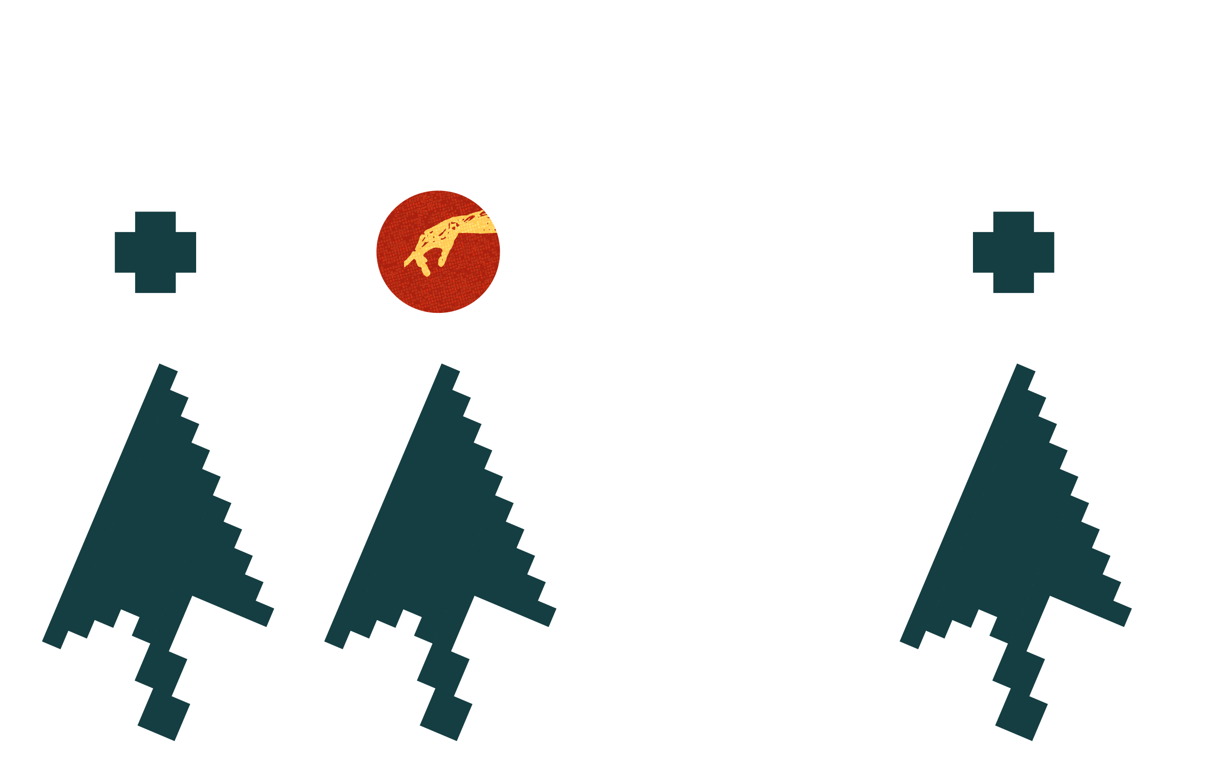 Man standing in a garden of cursors