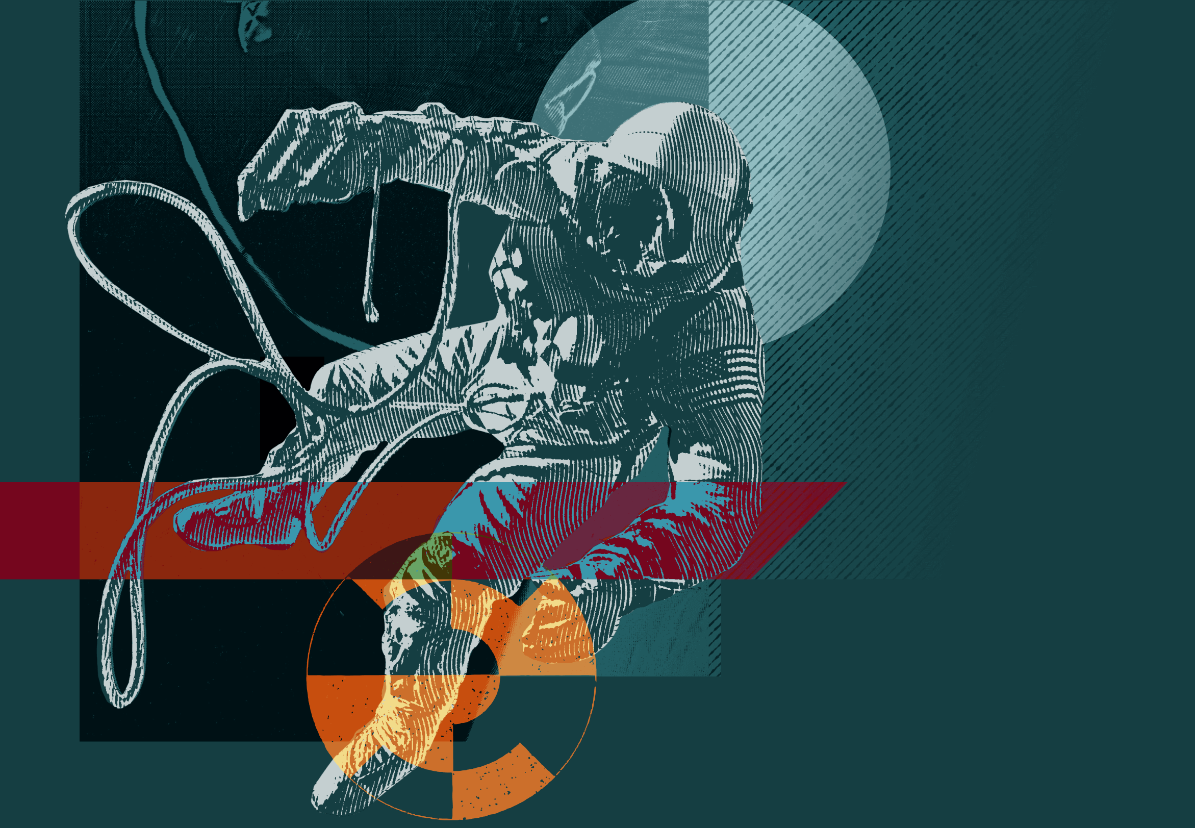 Astronaut floating in space