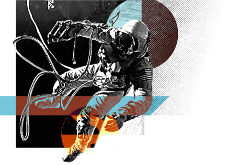 Astronaut floating in space